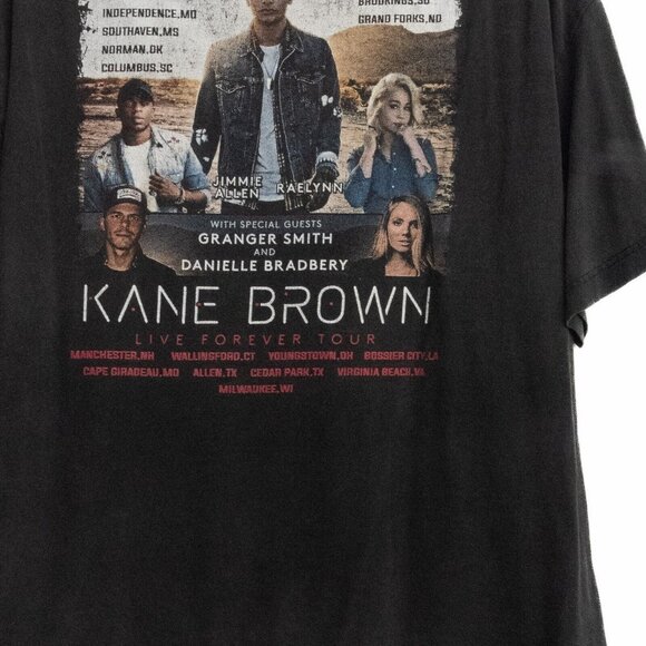 Kane Brown Mens Black Graphic Tee Live Forever Tour Pullover Short Sleeve XL - Picture 5 of 8